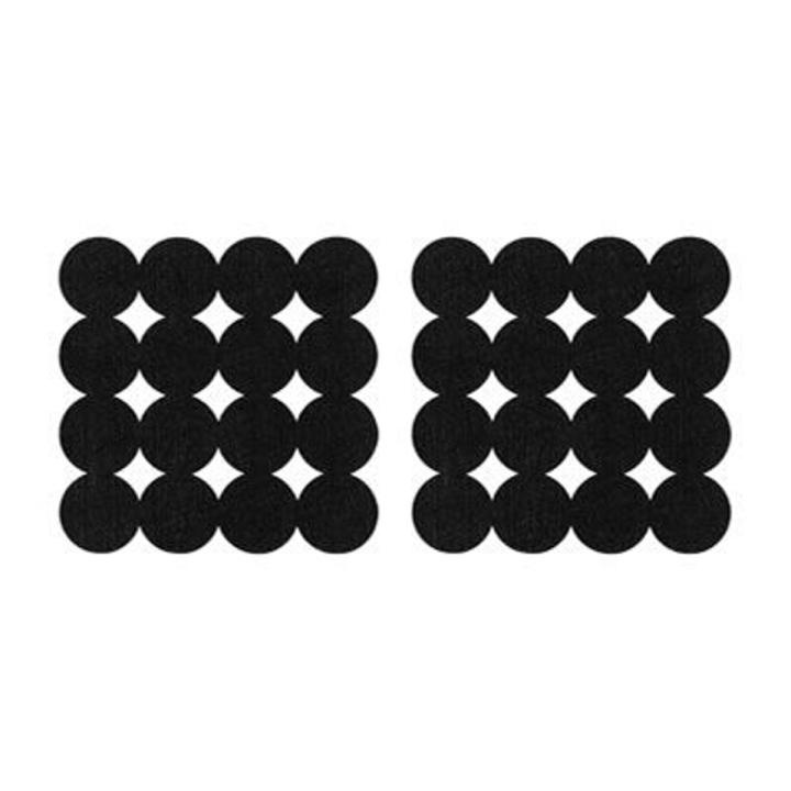 Circle Design Black Felt Placemats - Set of 2