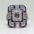 Milangirl Luxury Big Square Rings for Women Jewelry Wedding Crystal Zircon Anel Engagement Anillos Statement Ring s. 