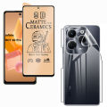 BROTECT Pack of 2 - Infinix Hot 40 Pro Ceramic Matte Screen Protector PUBG Gaming Glass 9D 21D + Back Jelly Protector Soft Hydrogel Film Unbreakable For hot40 pro - Transparent. 