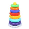 Stacking Rainbow Ring Toy Montessori Plastic Circle Pyramid Stack Sort Tower. 