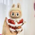 SF Labubu Clothes only] 15cm pendant blind box with cloth for couples sweater casual shirt keychain doll clothes. 
