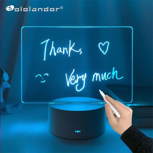 Base Handwriting Night Light Battery Powered Blank Acrylic Led Writing Board with Mark Pen in pakistan