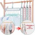 Rotate Anti-Skid Folding Hangers Magic Space Saving Hangers Clothes Hangers Organizers 9 Hole 360°. 