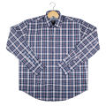 Tealish Blue with Redish color Check Formal Shirt for men Long Sleeves 100% cotton. 