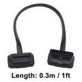 OBD2 Extension Cable 1Ft/30cm, OBD II Male to Female Flat Ribbon Extension Diagnostic Cord, 16pins OBD 2 Cable for Car Diagnostic Scanner. 