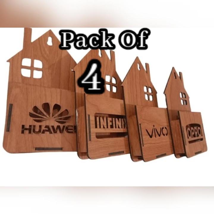 Pack of 4 Mobile Holder Wooden Wall Mobile Holder Wooden Made Wall Mobile  Holder | Daraz.pk