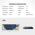 Fantech Mechanical Keyboard (Atom 63) (Mori Edition) RGB - 3 Pins Hot Swappable ---RED & BLUE SWITCHES. 