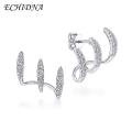 ECHIDNA Ear Studs Electroplating Rhinestones d Stud Earrings. 
