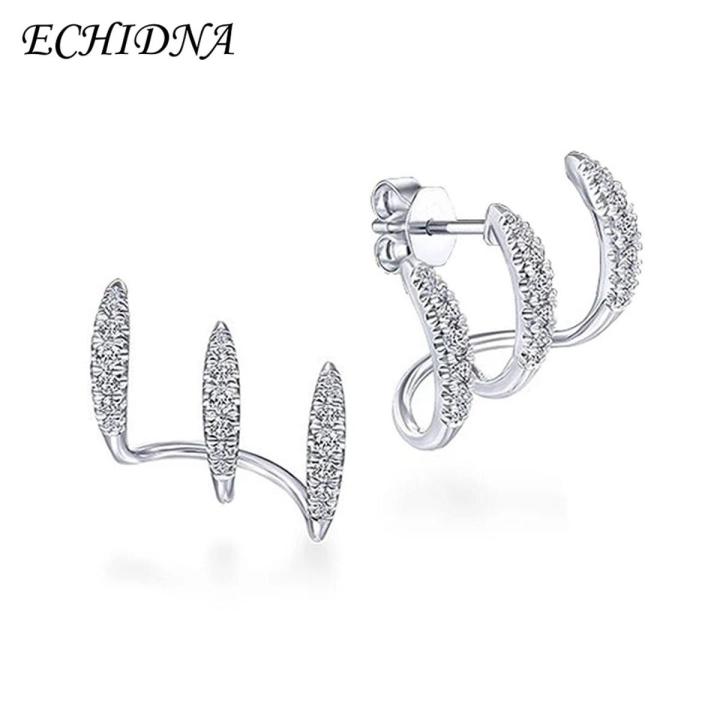 ECHIDNA Ear Studs Electroplating Rhinestones d Stud Earrings