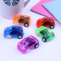 Mini Creative Pull Back Transparent Fast Cars Model Plastic Wind Up Toy. 