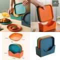 Colorful Vibrant Square shaped kids plate set with plate holder mini plates Colorful children Dinner & Breakfast plates Baby Feeding Plates. 