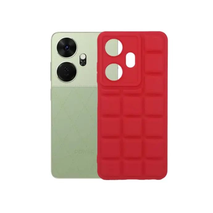 iTel P55 Plus 3D Cubes Soft Silicone Puffer Back Cover (Red)  Protect your smartphone with style and clarity with our sleek, transparent airbag phone cover."