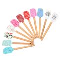 22.7x4.5cm Non-Stick Silicone Cake Spatula Wooden Handle Chocolate Butter Mixer Pastry Cream Scraper Baking Kitchen Accessories. 