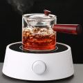Techmanistan 500ml Turkish Tea Kettle with Glass Filter & Wooden Handle, Stove Safe Glass Teapot Liner Filter, Glasses Tea Maker with Wooden Handle. 