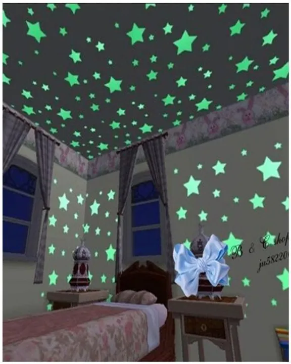 Pack%20of%20100%20Glowing%20Stars%20Wall%20Stickers%20Fluorescent%20Night%20Glowing%20Stars%20-%20Image%205