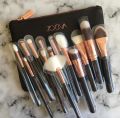Zoeva 15 PCS Makeup Brushes With Premium Leather Pouch. 