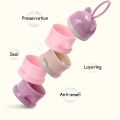 3 layers Bear Style Portable Baby Food Storage Box Essential Cereal Cartoon Infant Milk Powder Box Toddle Snacks Container. 