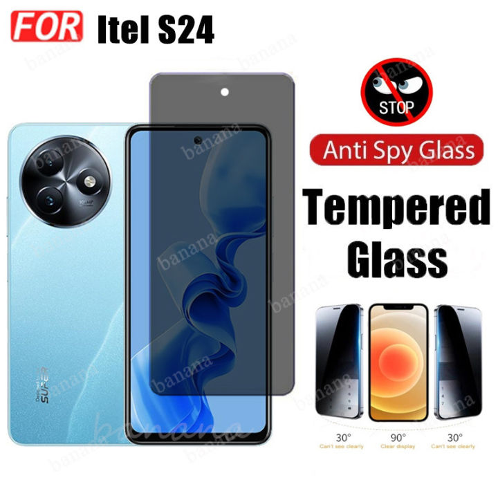 Itel S24 Tempered Glass For Itel S24 S23 A70 P55 Plus P55+ P55T 5G 4G Privacy Anti Blue Light Ray Protective Glass Film Screen Protector