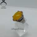 Yellow Aqeeq Ring For Men  Zard Aqeeq Stone Ring  Natural Yellow Agate. 