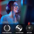 SOULBYTES S12 PS4 PS5 PC XBOX ONE SWITCH WITH MICROPHONE DYNAMIC RGB LED EFFECT 3.5MM WIRED STEREO BASS OVER EAR MIC GAMING HEADPHONES. 