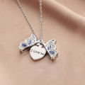 I Love You Heart Luckly Butterfly Clavicle Chain/ Girl Stainless Steel Pendant Necklaces/ Senior Heart Necklace Jewelry Encounter. 