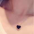 Black Heart Necklace for Girls Korean Heart Necklace Locket For Women Fashion Jewellery For Girls Trendy Heart Chain Necklace Heart Pendant For Women Wedding Jewelry black Classic Heart shape Necklaces Luxury Brand by HACHEM MALL. 