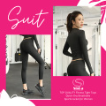 SisDapk: Gym suit for women with tights for Girls High Quality Legging for women with 2 side Pocket; zipper shirt and trouser new design round neck full sleeves gym wear tracksuit pair for girls Breathable Sports Jacket thumb style with pants for Women. 