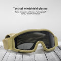 Black Tan Green Tactical Goggles Military Shooting Sunglasses 3 Lens Army Airsoft Paintball Motorcycle Windproof Wargame Glasses. 