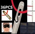 12Pcs Blind Needle Elderly Needle-side Hole Hand Household Sewing Stainless Steel Sewing Needless Threading Diy Jewelry. 