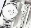 Black & White Stainless Steel Casual Watch for Man SMART Quartz Watches for Boys & Men New Fashion Wrist watch. 