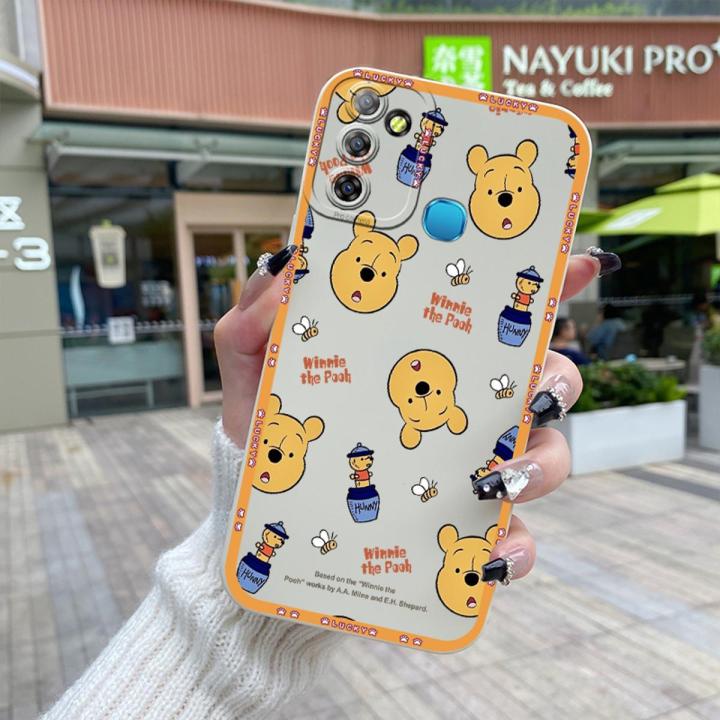 JIUMOO For Infinix X657C Case New Design Square Edge Original Phone Case Cartoon Winnie The Pooh Thin Pattern Shockproof Softcase Casing Full Back Cover Angel Eye Camera Protection Cases