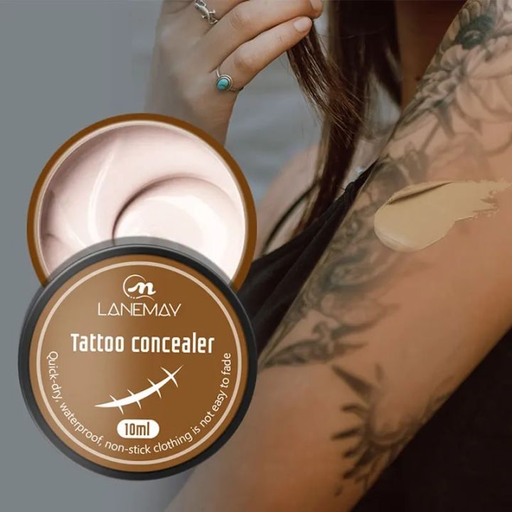 Tattoo Concealer Freckle Scar Cover Cream Waterproof Lasting Body Makeup Cosmetics Tattoo Cover Tool Body Foundation Makeup 10ml