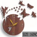 Wooden Wall Clock Fairy Home Decor Wall Clock, Fairy Wooden Wall Clock for Girls, Laser Cut Wall Clock Fairy With Stars with Butterflies. 
