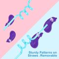 Set of 4 ,Funny Stylish Funky Spiral Straw For Kids Fruit Shape Emoji Shape Straws Silly Crazy Loop Straws Multicolor Reusable Spiral Straw for Kids & Party, 4 Pcs Packet, For Event and Party Supplies. 