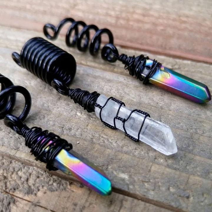 Rainbow Crystals, Crystal Loc Beads, Dread Beads, Dreadlock Beads,Titanium Quartz, Crystal Dread Bead, Hair Accessories