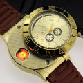 Watch Charging Lighter Windproof Creative USB Electronic Cigarette Lighter Metal Men's Watch. 