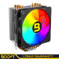 Boost Frost RGB Air Cooler - 120mm Fan, 1500 RPM, 185W Heat Dissipation, 4-Pin PWM, ARGB Lights. 