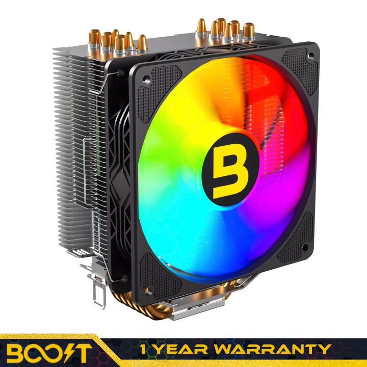 Boost Frost RGB Air Cooler - 120mm Fan, 1500 RPM, 185W Heat Dissipation, 4-Pin PWM, ARGB Lights