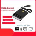 USB Smart Card Reader Atm Bank Tax Declaration Ic Card Reader Id Device Connector ID Card Smart Card Reader(Black). 