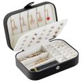 Leather Jewellery Organizer Box with Zipper | Ear Rings & Necklace_Bracelets Holder | Small Jewelry Box Vanity Hanger Stand Velvet. 