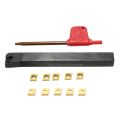 10x100mm SCLCR1010H06 Lathe Turning Tool Holder Set Of 10Pcs CCMT0602 Inserts -. 