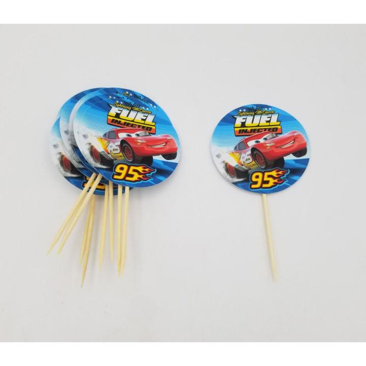 CARS THEME CUPCAKE TOPPER - PACK OF 10 CUPCAKE TOPPERS - CARS CUPCAKE TOPPERS