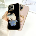 UCUC for Vivo V5 Plus / X9 / X9S / 1611 Back Cover Cute kitty Mirror Multifunction Folding Bracket Luxury 6D Plating Case Soft Silicone Square Phone Cases for Boys for Girls. 