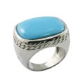 stainless steel red coral band vintage gemstone turquoise men biker rings. 