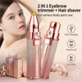 2 in 1 Electric Eyebrow Trimmer Rechargeable Painless Epilator Women Hair Remover Mini Shaver Razors For Women. 