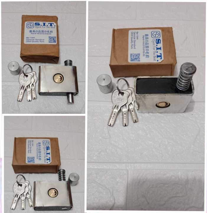 secure Motorcycle Side Lock (fix without welding), Silver color L key Lock, Bike Push lock, Anti theft Handle Lock Bike unbreakable Lock