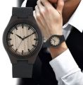 REDFIRE Minimalist Black Analog Display Round Wood Dial Wristwatch Men Genuine Leather Casual Wristwatch Natural Wood Watch. 