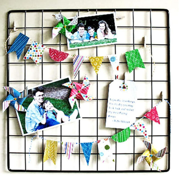 Metal%20Mesh%20Grid%20Panel%20Photo%20Wall%20Decor%20Art%20Display%20-%20Image%205