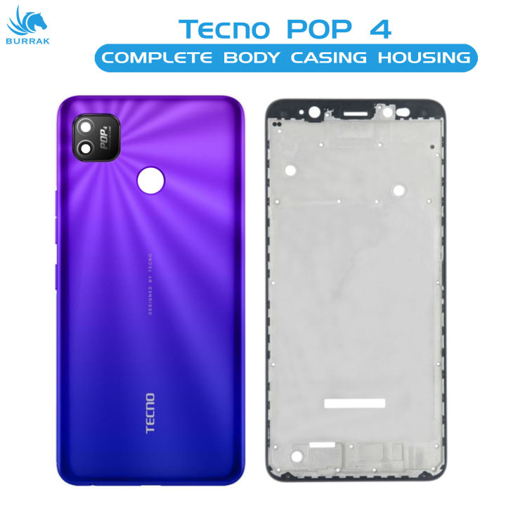 Tecno%20Pop%204%20Housing%20Middle%20Frame%20With%20Side%20Button%20and%20Camera%20Lens%20Complete%20Body%20Casing%20Replacement%20For%20Pop%204%20-%20Blue%20-%20Image%202