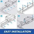Linear Rail Guide500mm Linear Sliding Gide with MGN12H Carriage Block for DIY Printer and CNC Machine. 